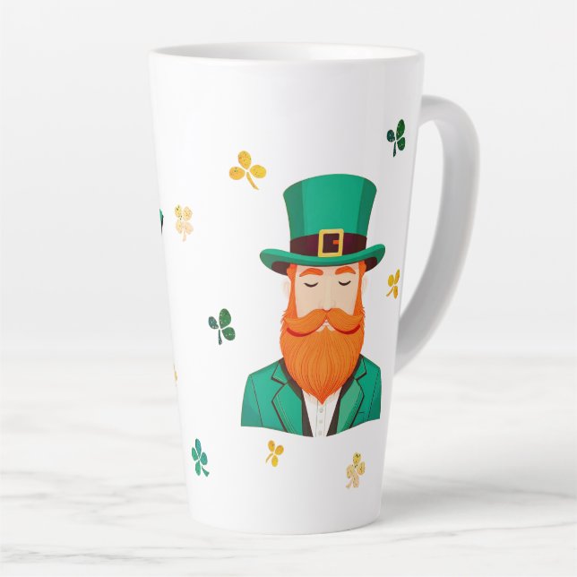 Tasse Latte Leprechaun Clover Shamrock Patrick's Day (Angle droit)