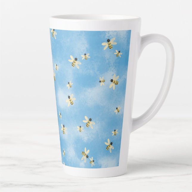 Tasse Latte Les abeilles dans un ciel bleu (Droite)