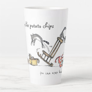 Tasse Latte Les chats sont comme des chips /Personnalisé Funn