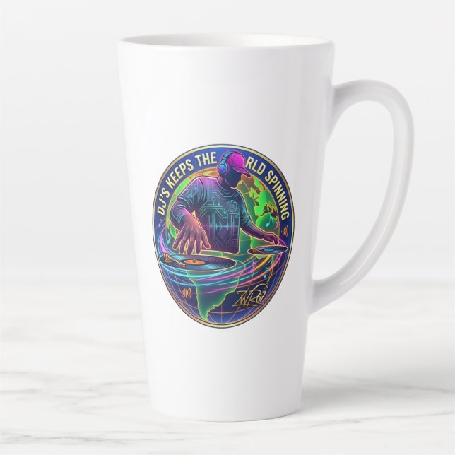 Tasse Latte Les DJ font tourner le monde (Droite)