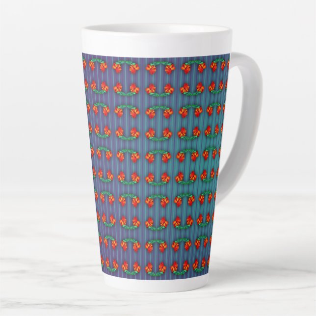 Tasse Latte Les fleurs rouges ont le blues (Angle droit)