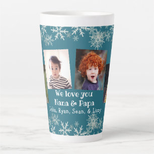 Tasse Latte Les grands-parents photographient des flocons de n