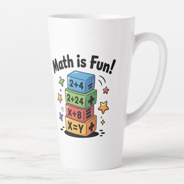 Tasse Latte Les maths sont des autocollants amusants (Droite)