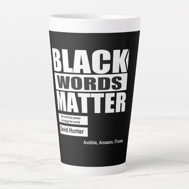Tasse Latte Les mots noirs afro-américains comptent (Devant)