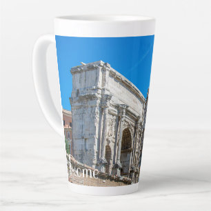 Tasse Latte Les ruines du Forum Romain à Rome, Italie