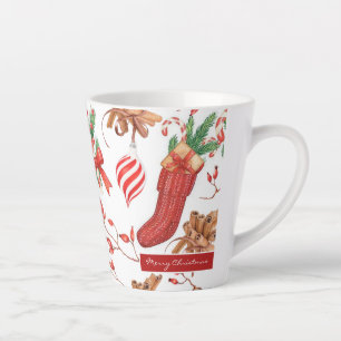 Tasse Latte Les senteurs de Noël Cinnamon et Motif de menthe 