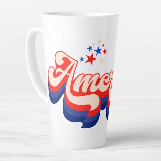 Tasse Latte Les Stars Rétro d'Amérique (Angle gauche)