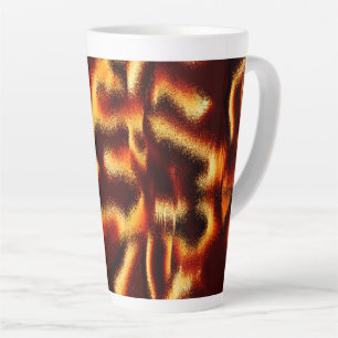 Tasse Latte Les taches rouges jaunes ont l'air de vaporisateur