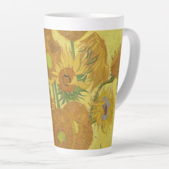 Tasse Latte Les tournesols de Vincent van Gogh (1888) (Angle droit)