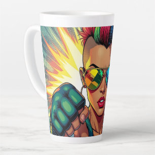 Tasse Latte Lesbienne LGBT Mohawk Uppercut Pop Art
