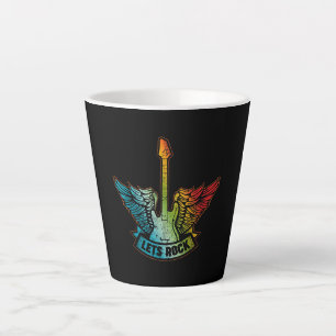 Tasse Latte Let's Rock Legend Rock and Roll Music Guitar