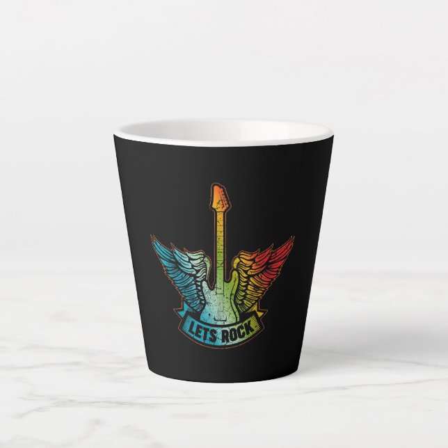 Tasse Latte Let's Rock Legend Rock and Roll Music Guitar (Devant)