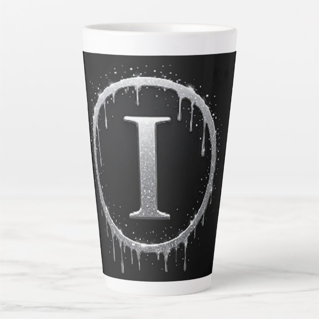 Tasse Latte Lettre I givré argent (Devant)