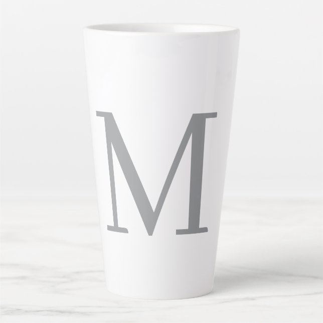 TASSE LATTE LETTRE INITIALE GRECQUE CHIC MOYENNE (Devant)
