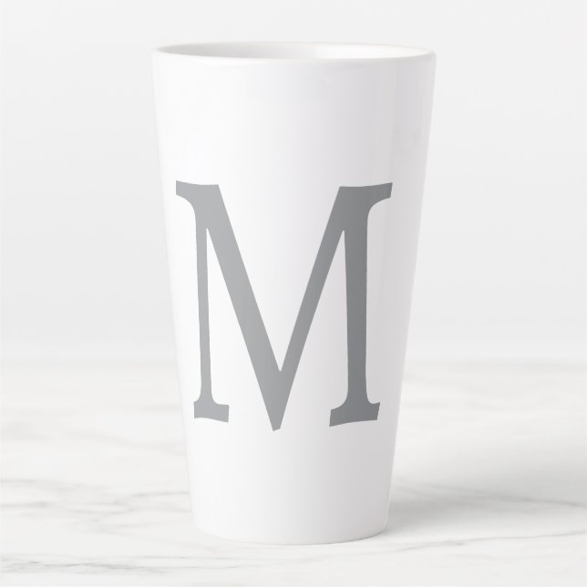 TASSE LATTE LETTRE INITIALE GRECQUE CHIC MOYENNE (Devant)