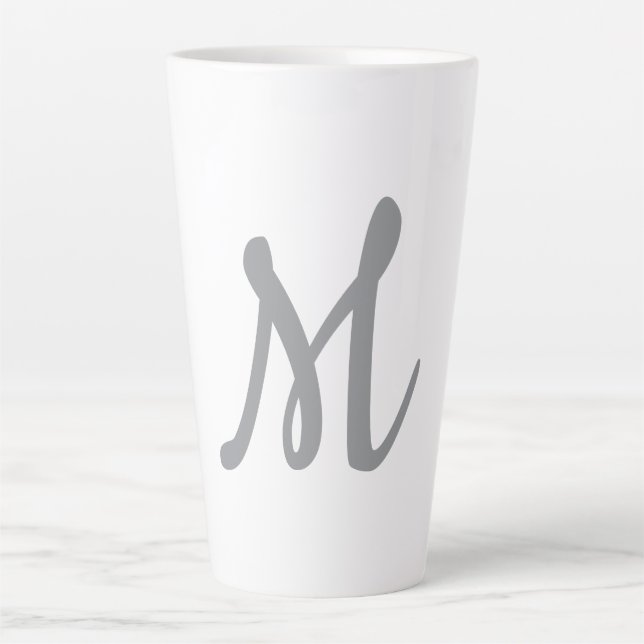 TASSE LATTE LETTRE INITIALE GRECQUE CHIC MOYENNE (Devant)