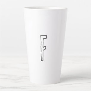 TASSE LATTE LETTRE INITIALE GRECQUE ET BLANC MONOMOBILE PLAINE