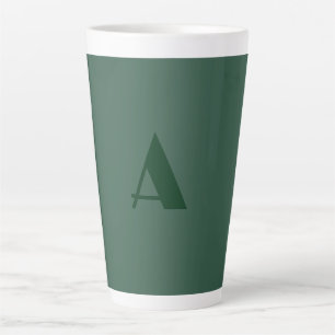 Tasse Latte LETTRE INITIALE MONOGRAPHIQUE Personnalisée Vert c