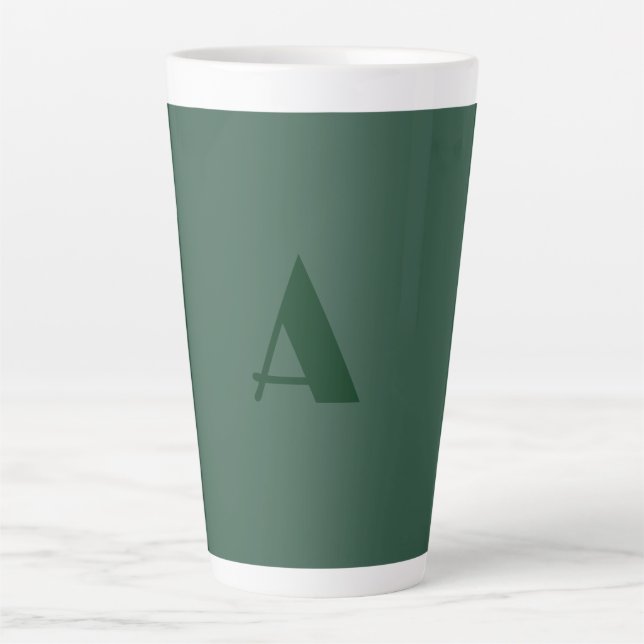 Tasse Latte LETTRE INITIALE MONOGRAPHIQUE Personnalisée Vert c (Devant)