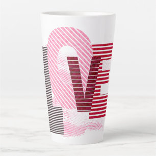 Tasse Latte Lettre magenta géométrique d'amour