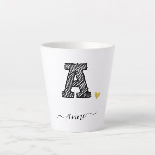 Tasse Latte LETTRE MONOGRAPHIQUE A RÉtro, TÊTE