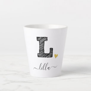 Tasse Latte LETTRE MONOGRAPHIQUE D'ÉCRAN RÉtro L, TÊTE
