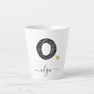 Tasse Latte LETTRE MONOGRAPHIQUE D'ÉCRAN RÉtro O, TÊTE