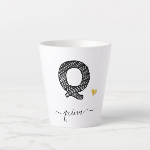 Tasse Latte LETTRE MONOGRAPHIQUE D'ÉCRAN RÉtro Q, BOUGIE EN RÉ