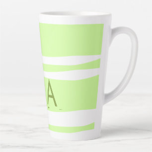 Tasse Latte LETTRE motif grecque néon rayures vertes