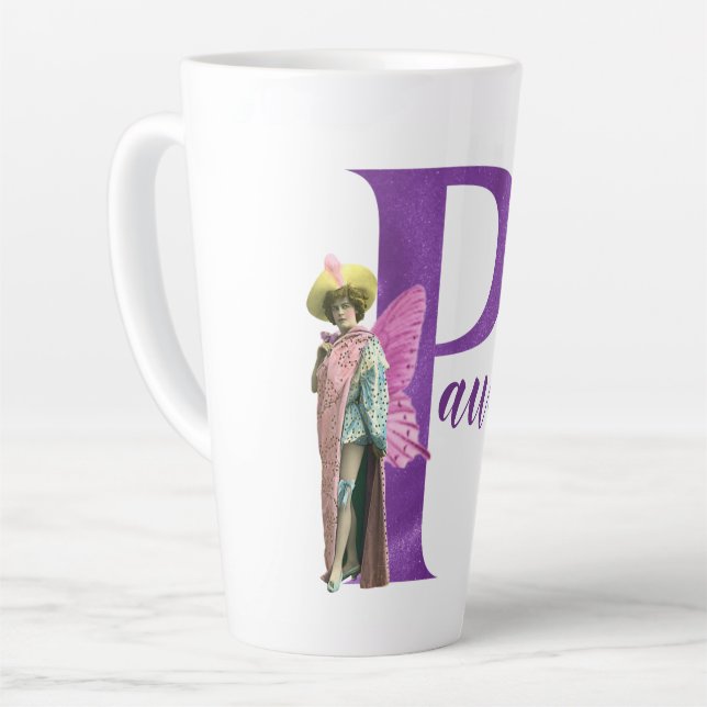 TASSE LATTE LETTRE PHOTOGRAPHIQUE POPULAIRE P (Angle gauche)