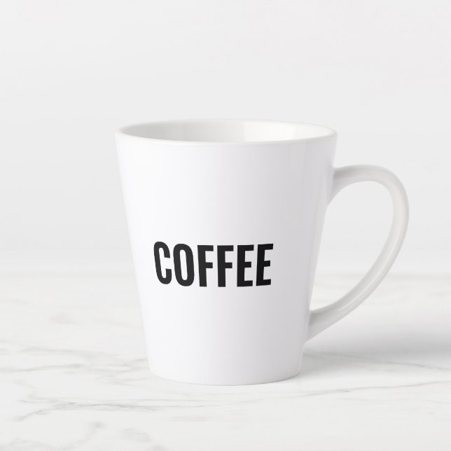 Tasse Latte Lettres noires "café" en blanc (Droite)