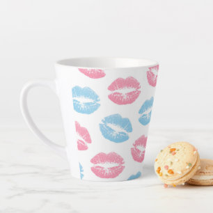 Tasse Latte Lèvres bleues et roses Motif, Baguette à lèvres, B
