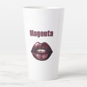 Tasse Latte Lèvres Rouge Magenta Bourgogne