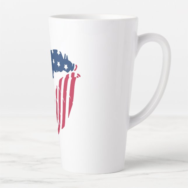 Tasse Latte Lèvres rouges et bleues (Droite)