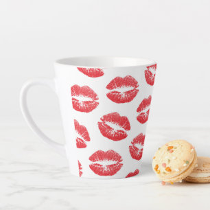 Tasse Latte Lèvres Rouges, Motif De Lèvres, Rouge Lèvres, Bais