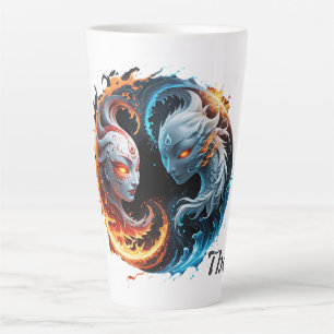 Tasse Latte L'harmonie élémentaire, yin et yang de la nature.