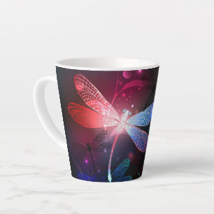 Tasse Latte libellule rouge brillante