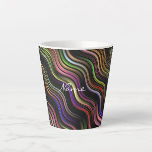 Tasse Latte Ligne Abstraite Vague verticale cool Art Thunder_C