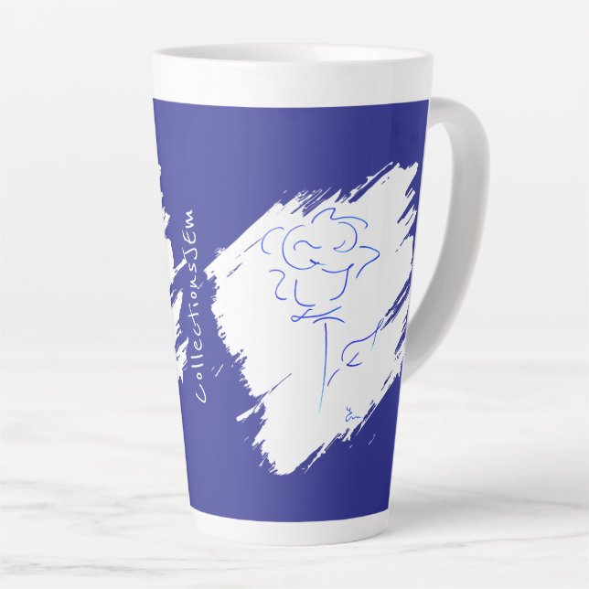 Tasse Latte Ligne bleu 4 (Angle droit)