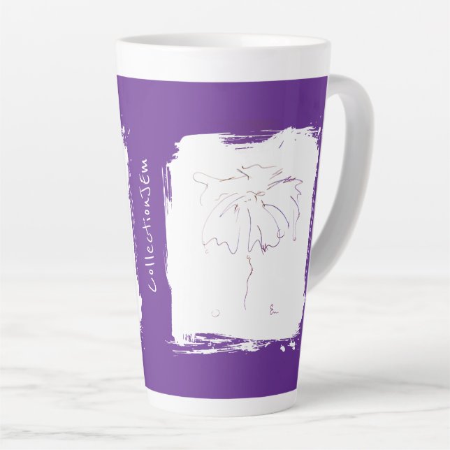 Tasse Latte Ligne bleu 5 (Angle droit)