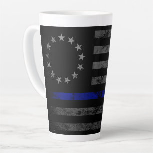 Tasse Latte LIGNE BLEUE Vintage Betsy Ross Drapeau américain