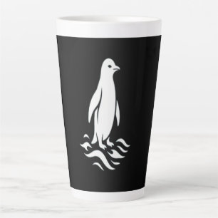 Tasse Latte Ligne d'art minimaliste de manchot d'hiver moderne