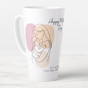 Tasse Latte Ligne d'art moderne minimaliste Maman et bébé Fête