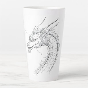 Tasse Latte Ligne minimaliste dragon chinois