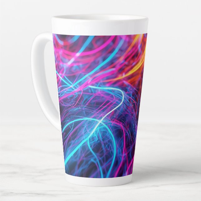 Tasse Latte Lignes de néon (Angle gauche)