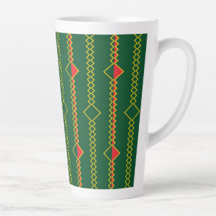 Tasse Latte Lignes verticales Zigzag Livre vert numérique-7272