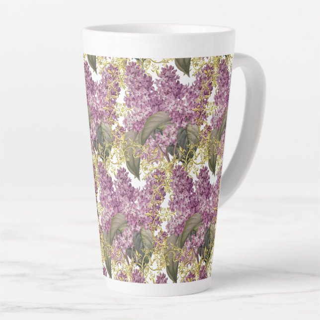 Tasse Latte Lilas Fantaisie Fleur Violette  (Angle droit)