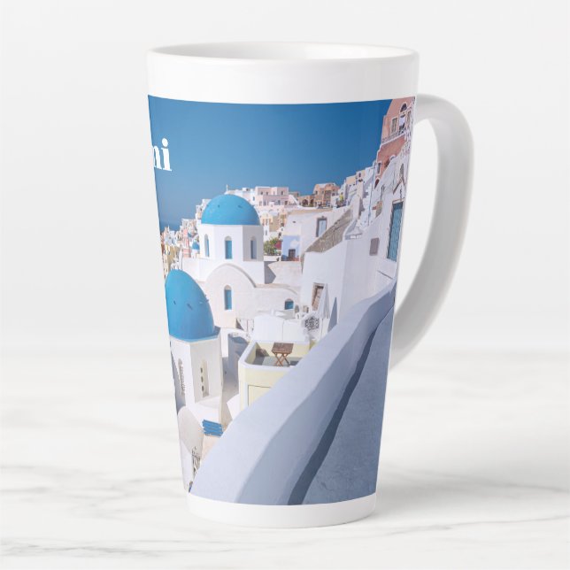 Tasse Latte L'île de Santorin, Grèce (Angle droit)