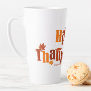 Tasse Latte L'illustration festive de Thanksgiving lumineuse d