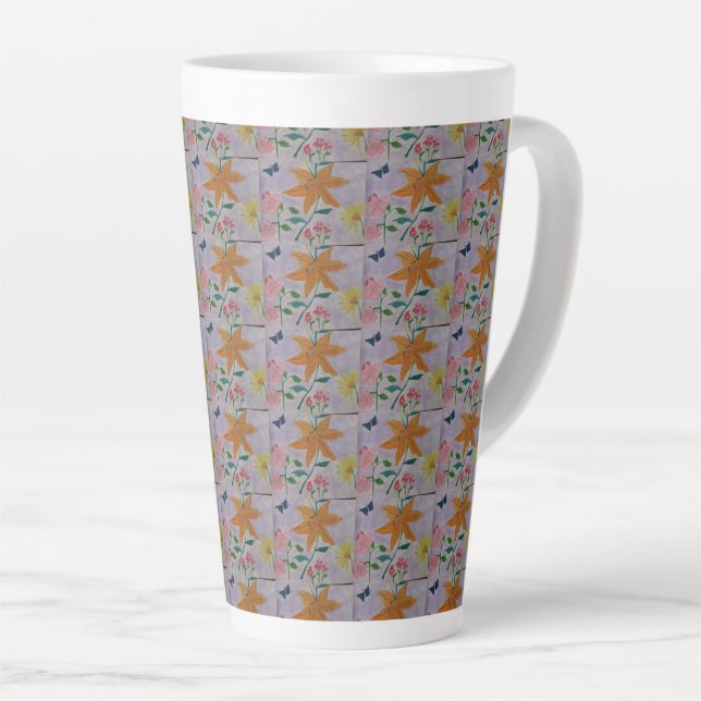 Tasse Latte Lily orange (Angle droit)